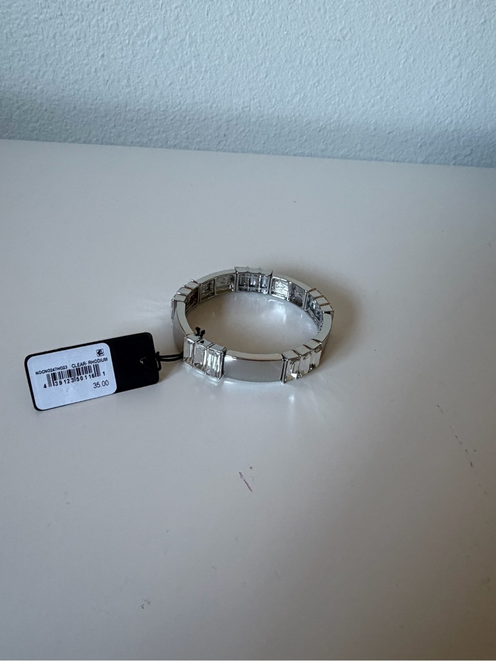 Nordstrom Silver-Tone Crystal Stretch Bracelet